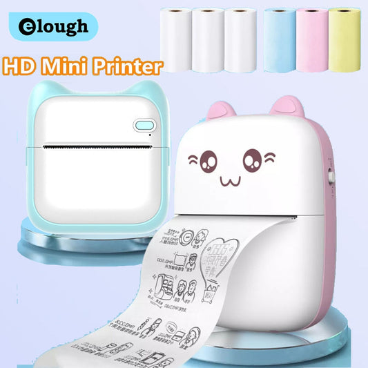 Portable Mini Printer, Pocket Thermal Printer, Inkless Printer Compatible with Apple and Android