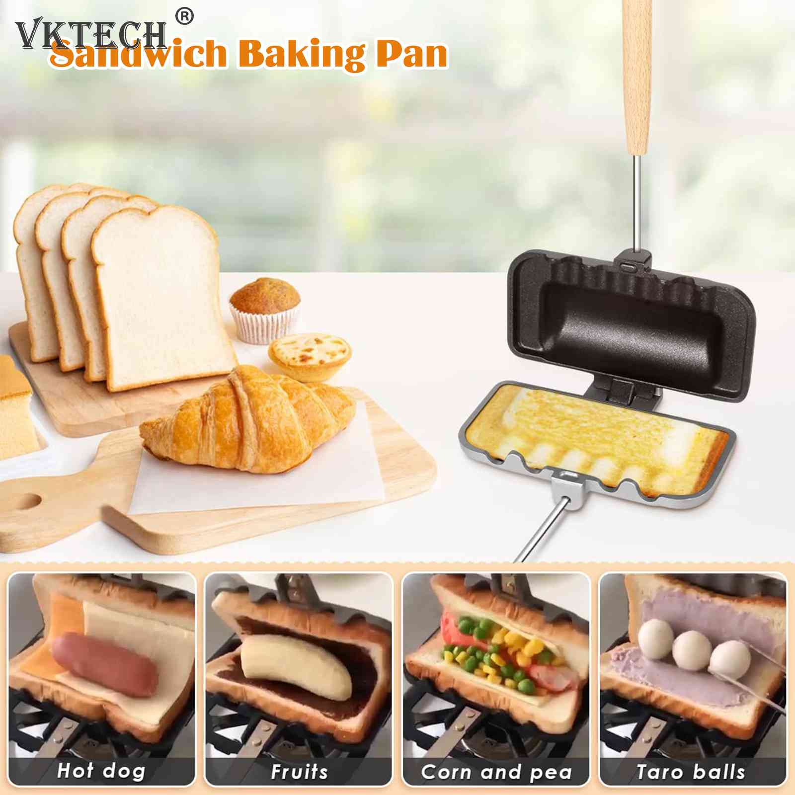 Foldable & Detachable Double-Sided Sandwich "Non-Stick" Frying Pan