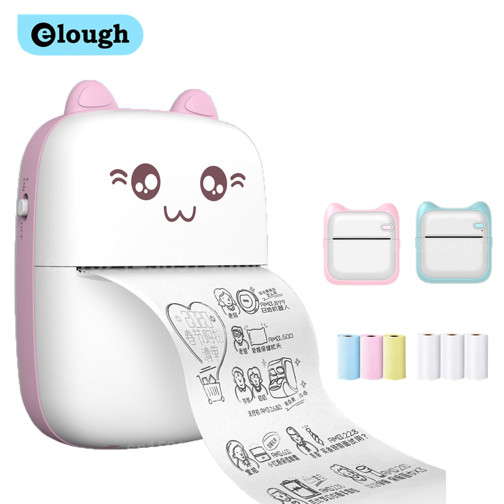 Portable Mini Printer, Pocket Thermal Printer, Inkless Printer Compatible with Apple and Android