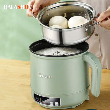 Mini Multifunction Electric Cooking Pot 1.7L Single/Double Layer Hot Pot  Non-stickPan